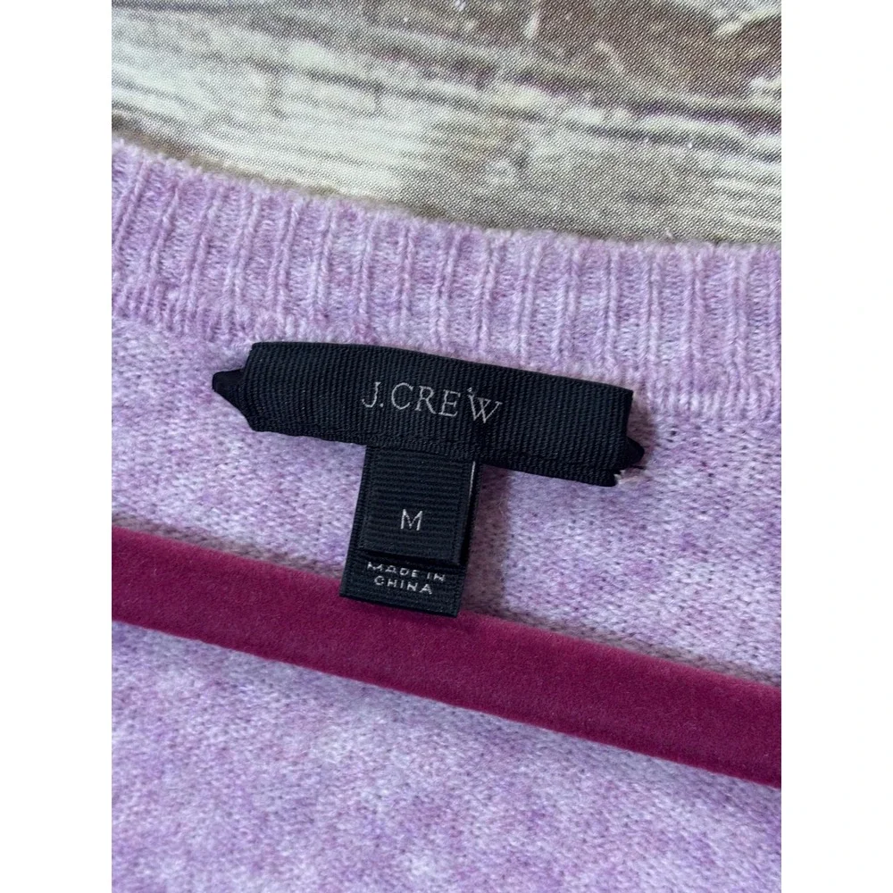 J. Crew Supersoft Yarn V Neck‎ Sweater Heather Smoky Wisteria Lavender Purple M